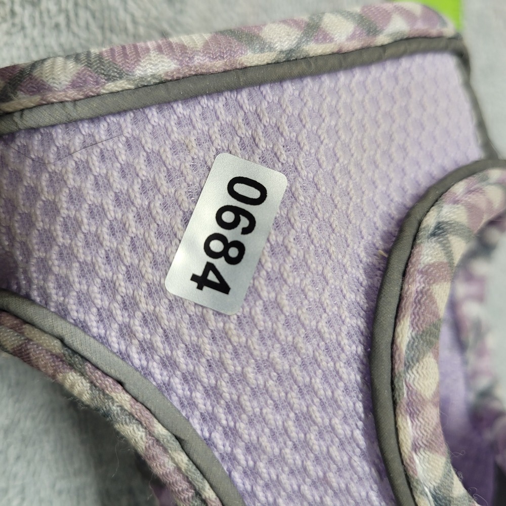 Petank Purple Mesh Dog Harness Gingham Trim Reflective Step-In Size 2XS - Picture 4 of 4